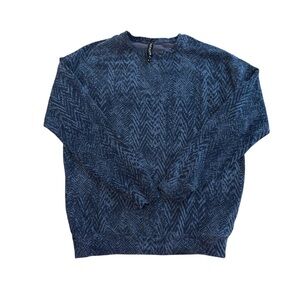 Athleta Long Sleeve Studio To Street Crew Neck In Navy Medusa - XS